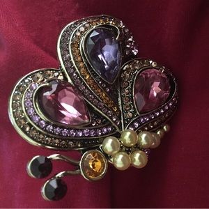 Giant Rhinestone Butterfly Brooch